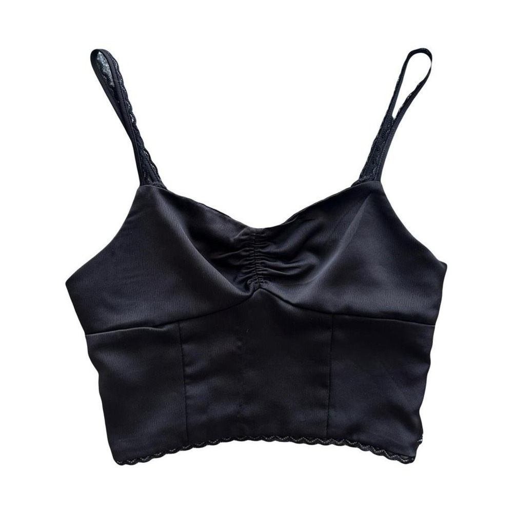 Pacsun lottie moss Black Satin Lace tank top